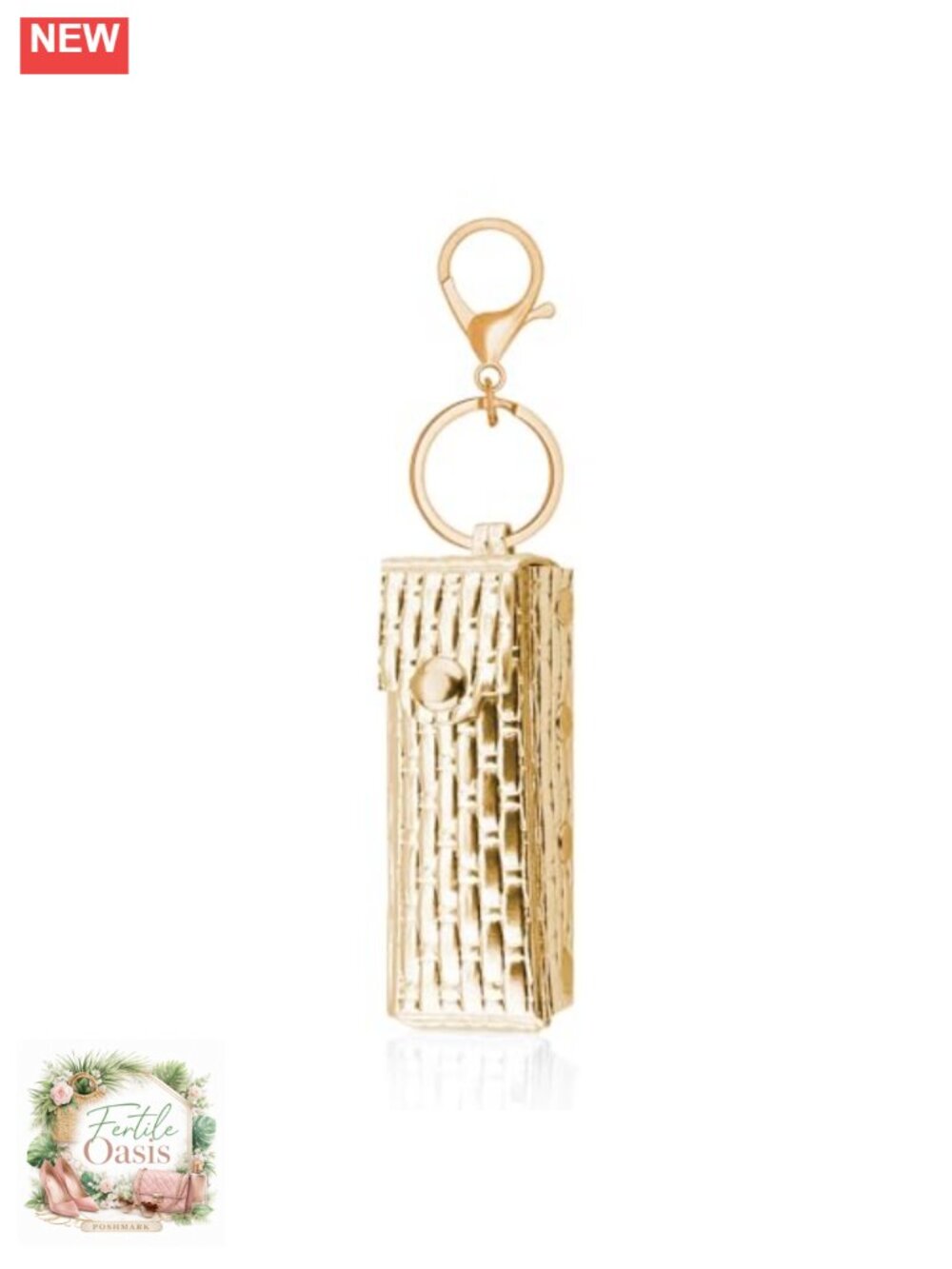 Stainless Steel Lipstick Holder Keychain Organizer for Purse Bag Charm